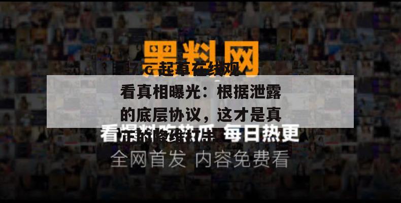 17.c 起草在线观看真相曝光:根据泄露的底层协议,这才是真正的降维打击。